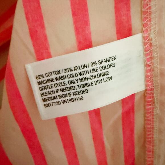 A NEW DAY | Neon Bright Pink Blush Nude Stripe Collar Button Front Blouse | XXL - Picture 6 of 7